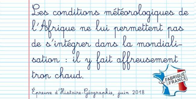 Les perles du bac 2018.